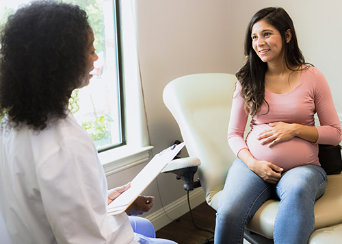 A young woman visiting the doctor